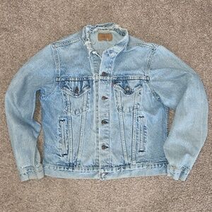 Vintage 1980s Levis Type 3 Trucker Blue Denim Jacket • Made In USA 46L 46 XL